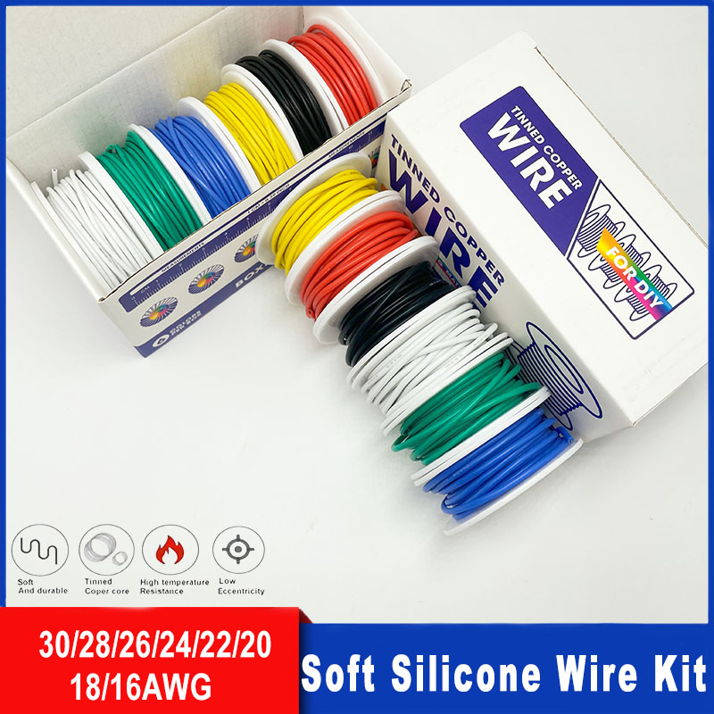Diy Electronics Project Kit - Kit kawat silikon lembut 16awg 18awg