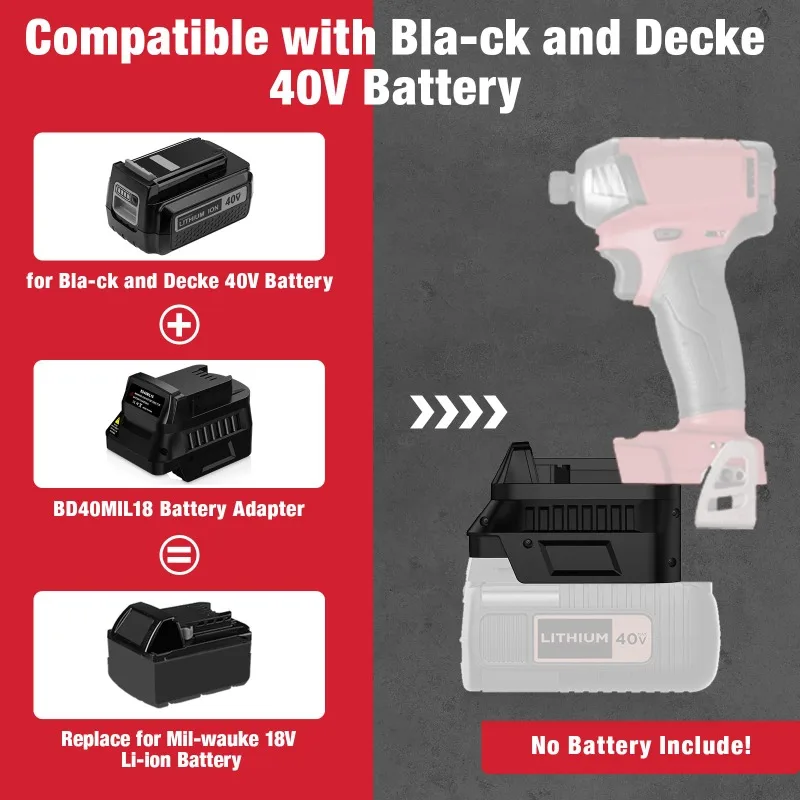 Adaptor Baterai BD40MIL18, coc - Black+Decker Tool Cordless ulasan dan harga